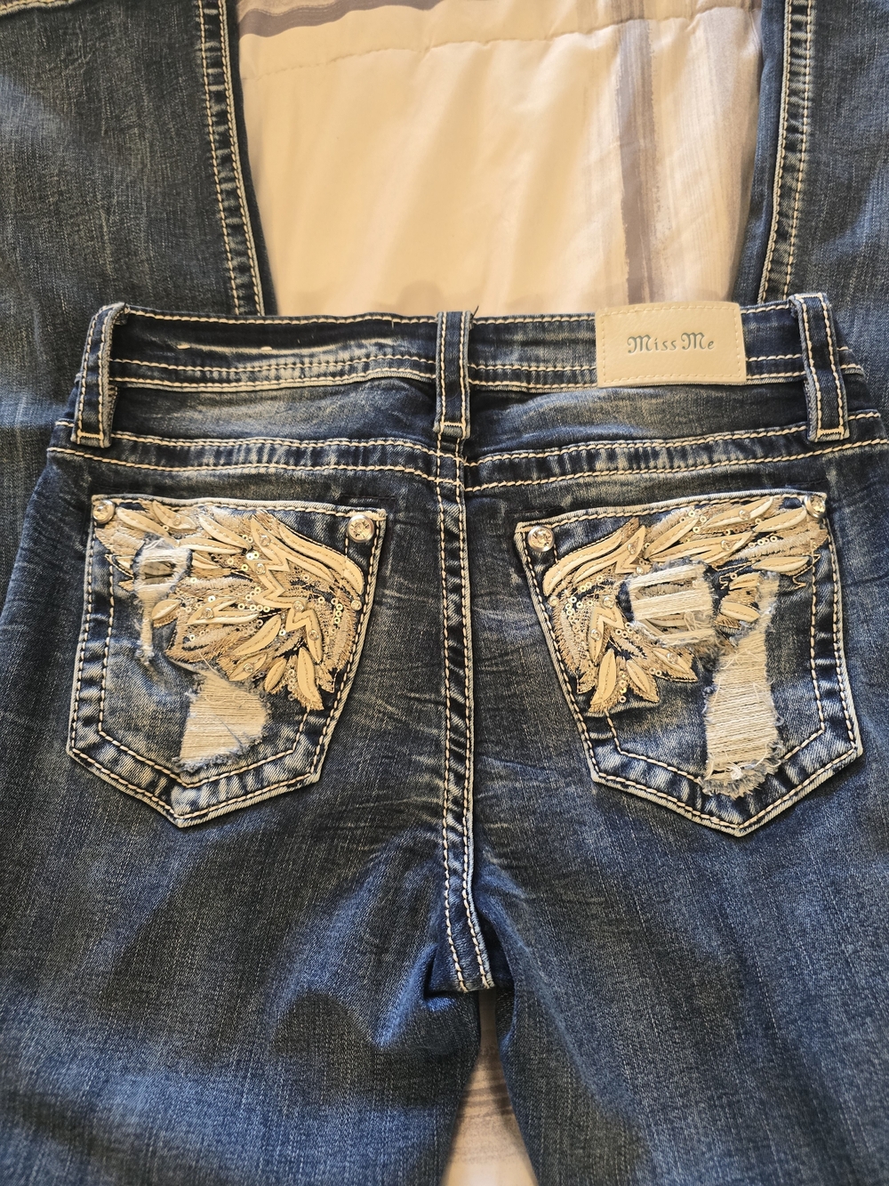 Miss Me Women's Blue Embellished Pocket Jeans